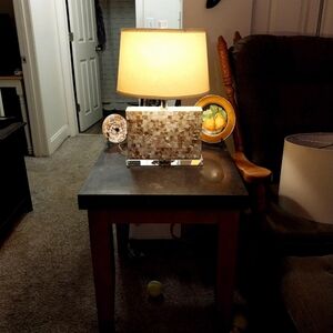 Mosaic Shell Table Lamp(Trident) - Neutral Beige